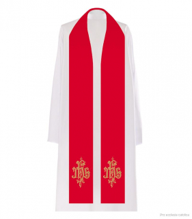 Štola kněžská, vyšívaná (červená)