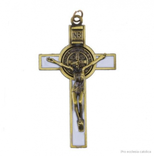 Benediktinský křížek (7,5 cm) bílý