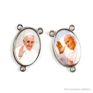 Středová medailka růžence - Jan Pavel II. a papež František 