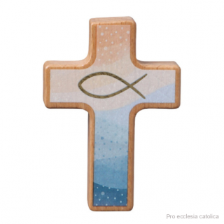 Dřevěný křížek malovaný "víra"