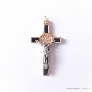 Benediktínský křížek černo-zlatý (3,5 cm)