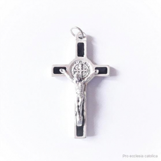 Benediktínský křížek černo-stříbrný (3,5 cm)