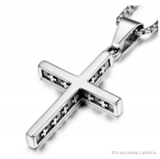Křížek (nerezová ocel) 4,5 cm s řetízkem