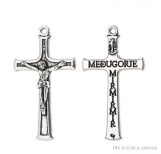 Křížek s korpusem Medugorje (bižuterie, patina) 4,2 cm