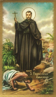 Svatý František Xaverský (papírový obrázek)