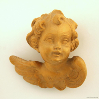 Barokní anděl, hlava (dřevořezba)