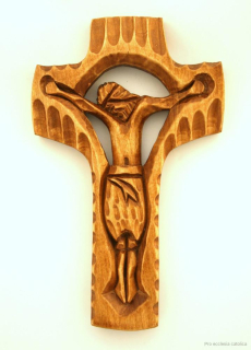 Kříž s Kristem (dřevořezba) 18 cm