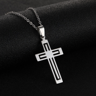 Křížek (nerezová ocel) s řetízkem 