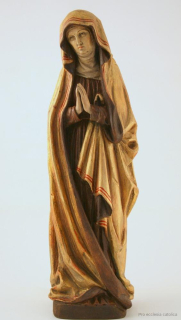 Svatá Anežka Česká (polychomovaná dřevořezba) 47 cm