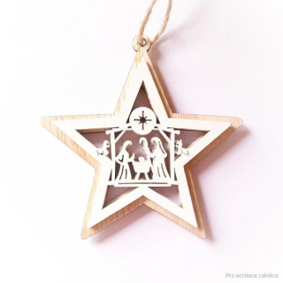 Vánoční dekorace - hvězdička s betlémem