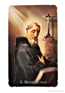 Svatý Benedikt (papírový obrázek zdobený)