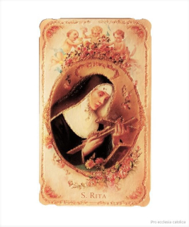 Svatá Rita (papírový obrázek zdobený)