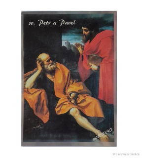 Svatý Petr a Pavel (papírový obrázek s modlitbou)