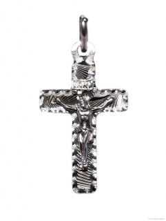 Křížek stříbro gravírovaný s korpusem