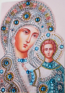 Panna Maria - diamantové malování (40x30)