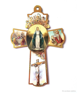 Kříž obrázkový (P. Maria) na dřevěné destičce