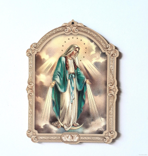 Panna Maria Zázračná na dřevěné destičce (malý)