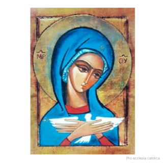 Matka Boží nesoucí Ducha svatého (na dřevěné destičce) různé velikosti