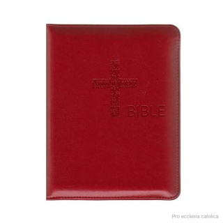 Bible malá, zip, červená, výřezy, s přílohami