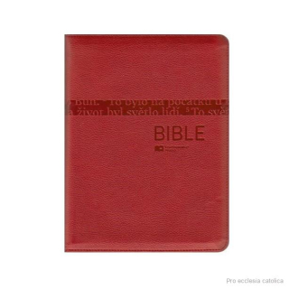 Bible střední, zip, červená, výřezy