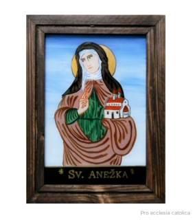 Svatá Anežka (podmalba na skle)