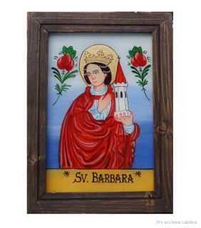 Svatá Barbora (podmalba na skle)