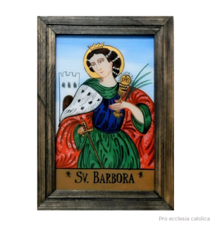Svatá Barbora (podmalba na skle)