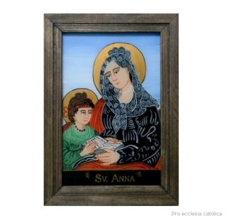 Svatá Anna (podmalba na skle)