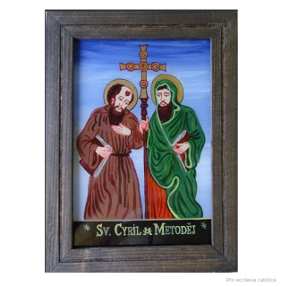 Svatí Cyril a Metoděj (podmalba na skle)