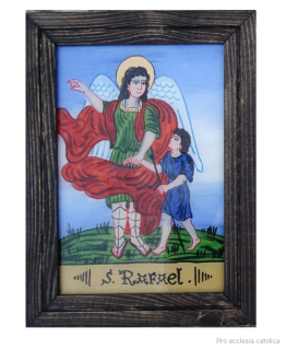 Archanděl Rafael (podmalba na skle)