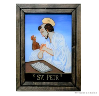 Svatý Petr (podmalba na skle)