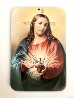 Srdce Ježíšovo  na dřevěné destičce (malý)