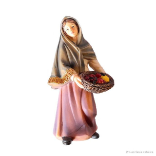 Doplňující postavy do betléma - dívka s košem ovoce (14 cm)