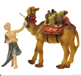 Doplňující postavy do betléma - velbloud s chlapcem 