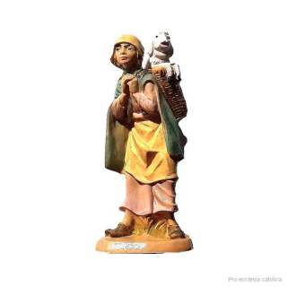 Doplňující postavy do betléma - žena s ovcí (10 cm)