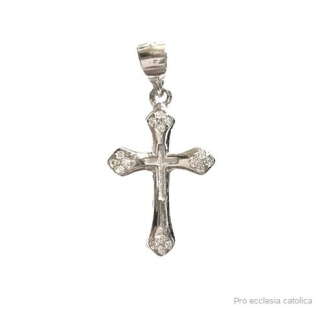 Křížek (stříbro) 2,5 cm se zirkony