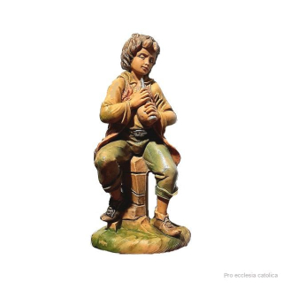 Doplňující postavy do betléma - chlapec s flétnou (12 cm)