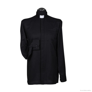 Kněžská košile (černá) 80% COTTON FIL A FIL