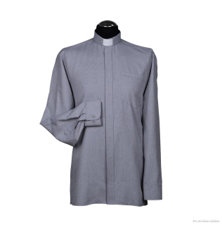 Kněžská košile (šedá) 80% COTTON FIL A FIL