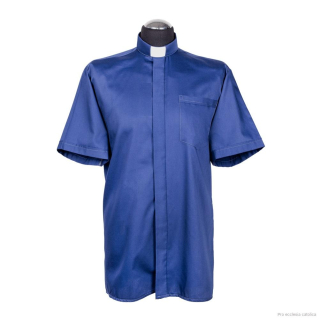 Kněžská košile (safírová) 60% bavlna