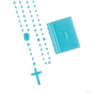 Růženec v krabičce Bible (modrý)