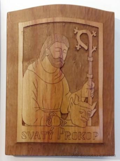 Svatý Prokop - dřevokresba